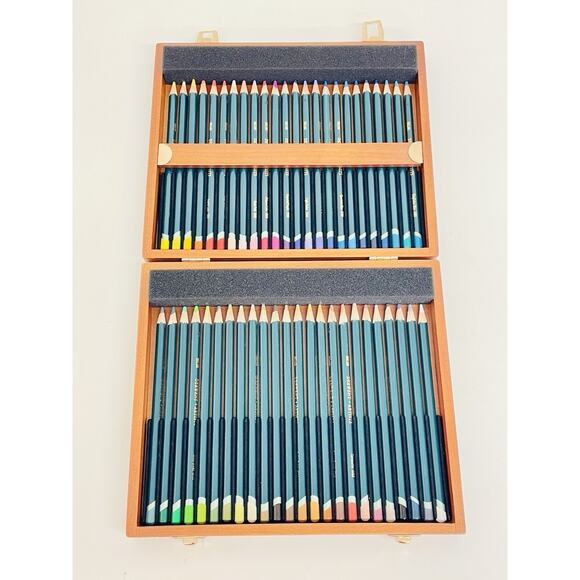 Derwent 48 Blendable Color Pencils w/ Wooden Gift Box Professional Quality New - Picture 3 of 9